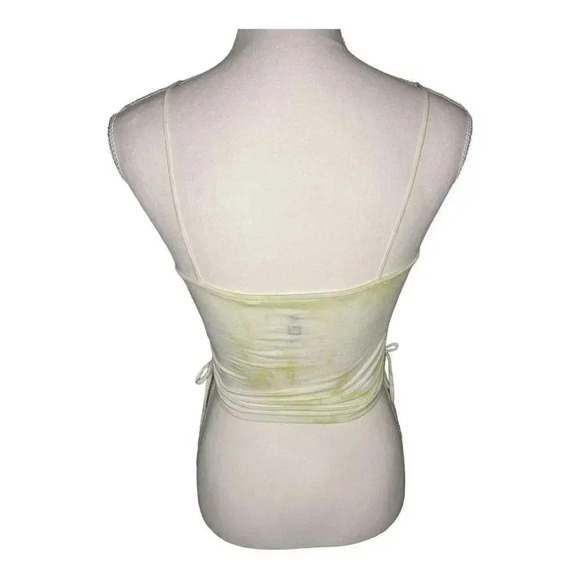 PacSun Women’s Small We To Me Green And White Cropped Strappy Tank - Picture 3 of 4